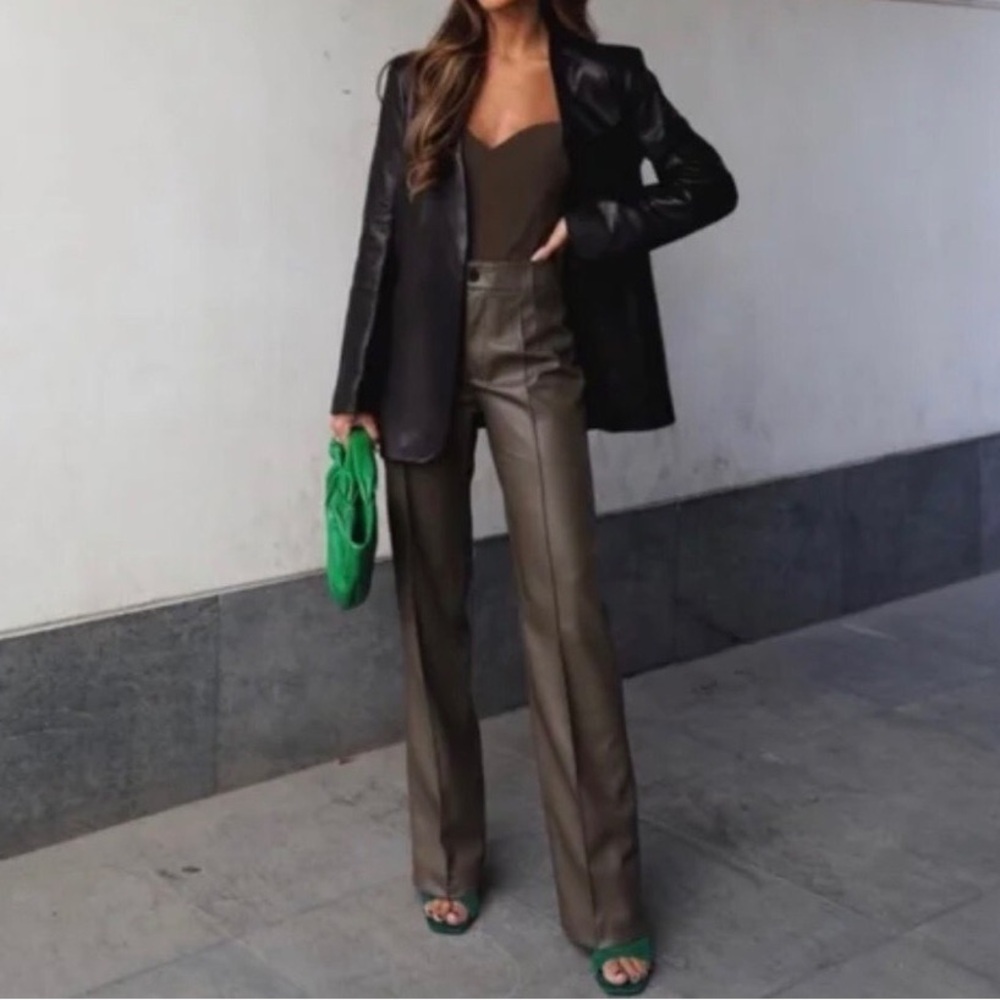 ZARA The Francoise Faux Leather Pants